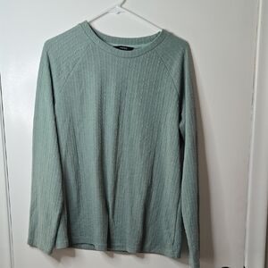 Chic Crewneck Blouse in Sage Green